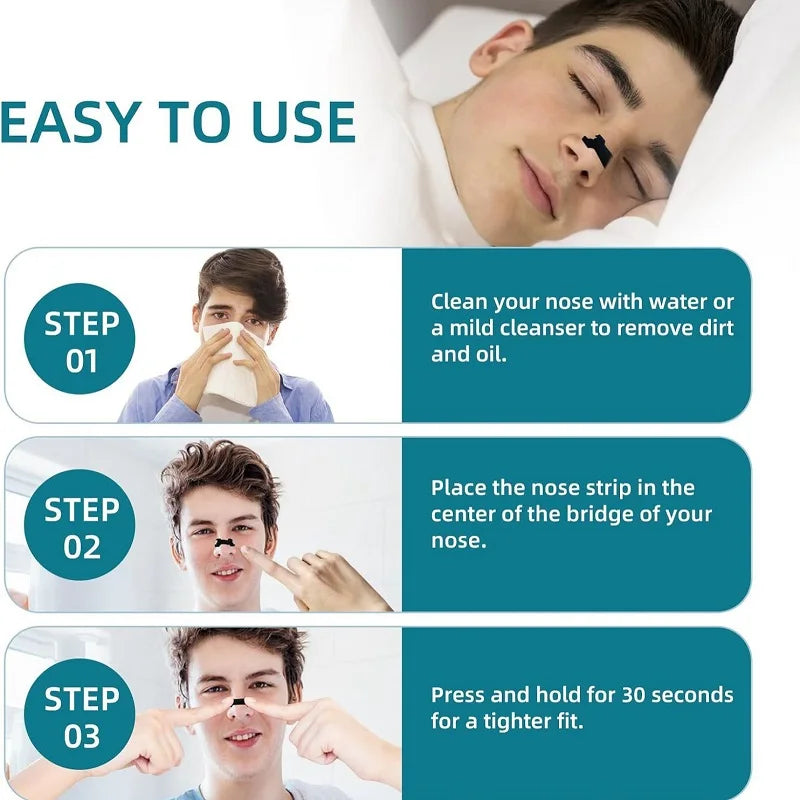 10/30/50/80/100 Pcs Breath Nasal Strips Anti-Snoring For Sleeping Nasal Strips Enhanced Breathing Anti Snoring Sleep Nasal Strip
