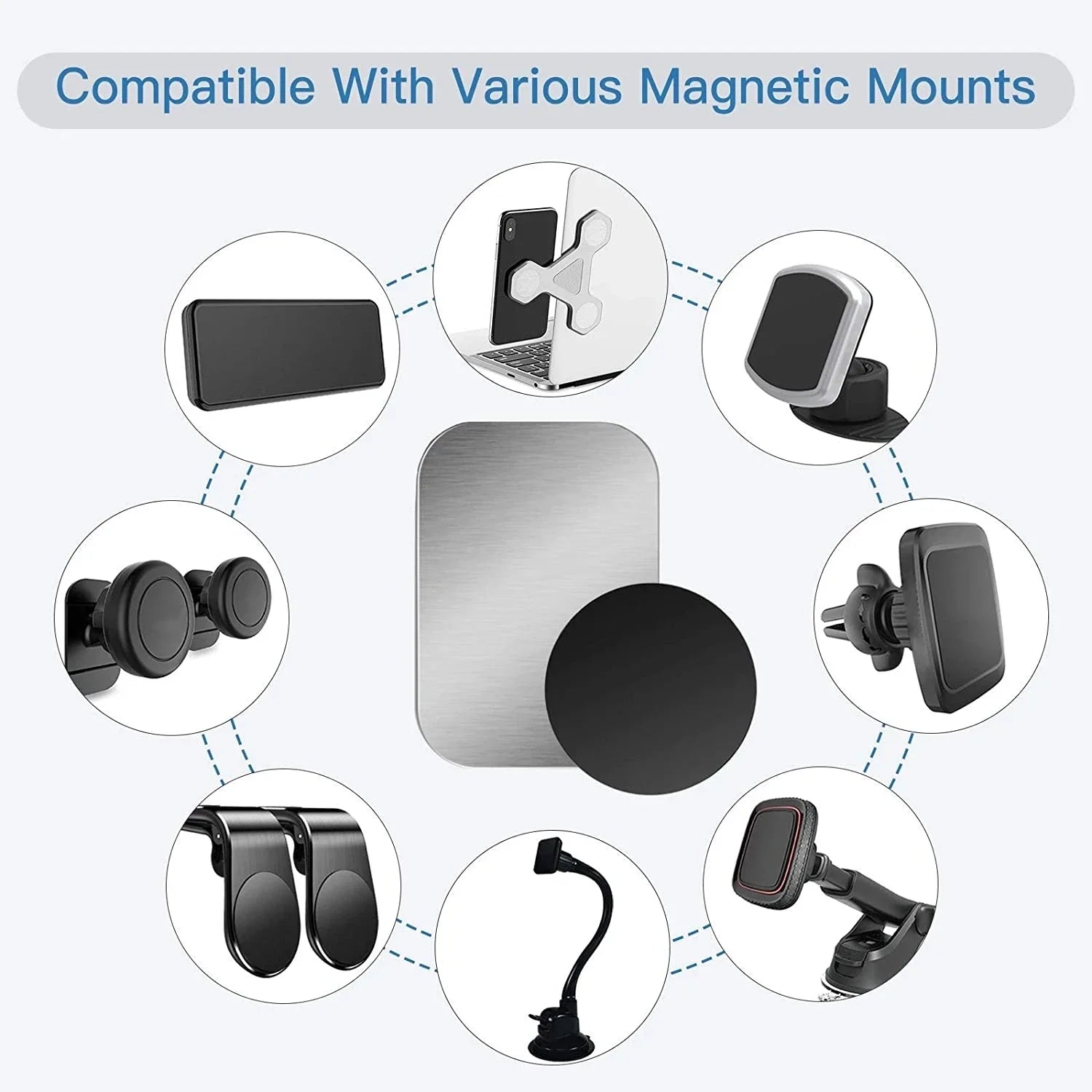 Magnetic Metal Plate for Car Phone Holder Stand Universal Iron Sheet Sticker Tablet Desk Cell Phone Bracket Magnet Sticker Mount
