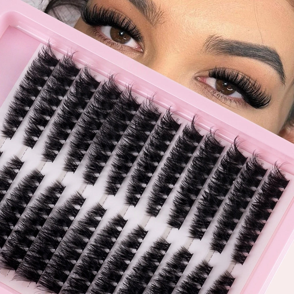 Cluster Lashes, 240pcs 40D 9-16mm Mixed Lengths, Ultra-Natural Look Thin Ultra-Soft Ultra-Light, Reusable  for Beginners