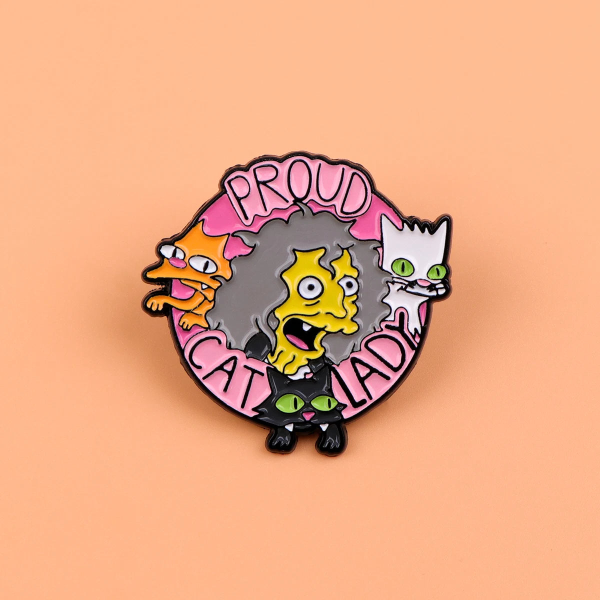 Cat Lady Enamel Pin Badges on Backpack Women's Brooches Hat Collar Lapel Pins Cartoon Jewelry Cosplay Accessories Toys Gifts
