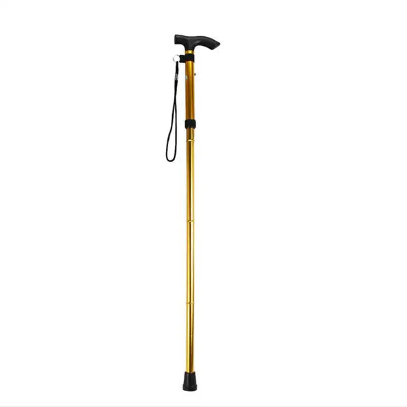 Telescopic Walking Stick Outdoor Hiking Trekking Poles Aluminum Alloy Metal Folding Cane Crutches Pole For Elderly People