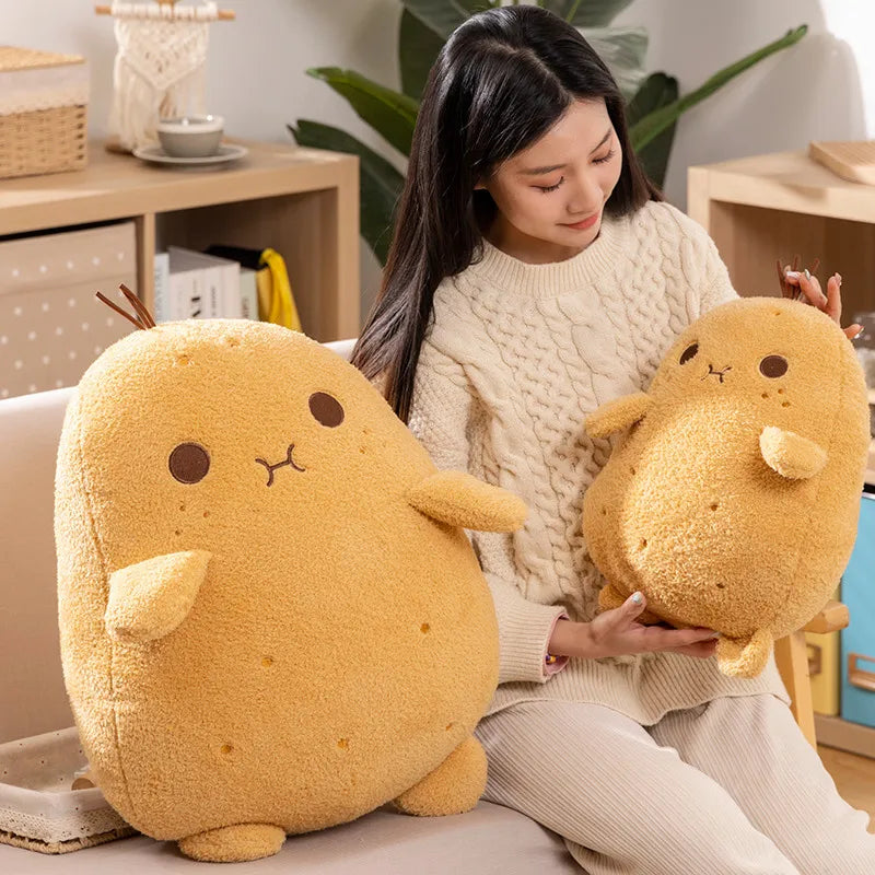 Kawaii Vegetable Potato Plush Pillow New Yellow With Expression Potato Soft Plush Toy Adornment Bedroom Gift For Boys And Girls