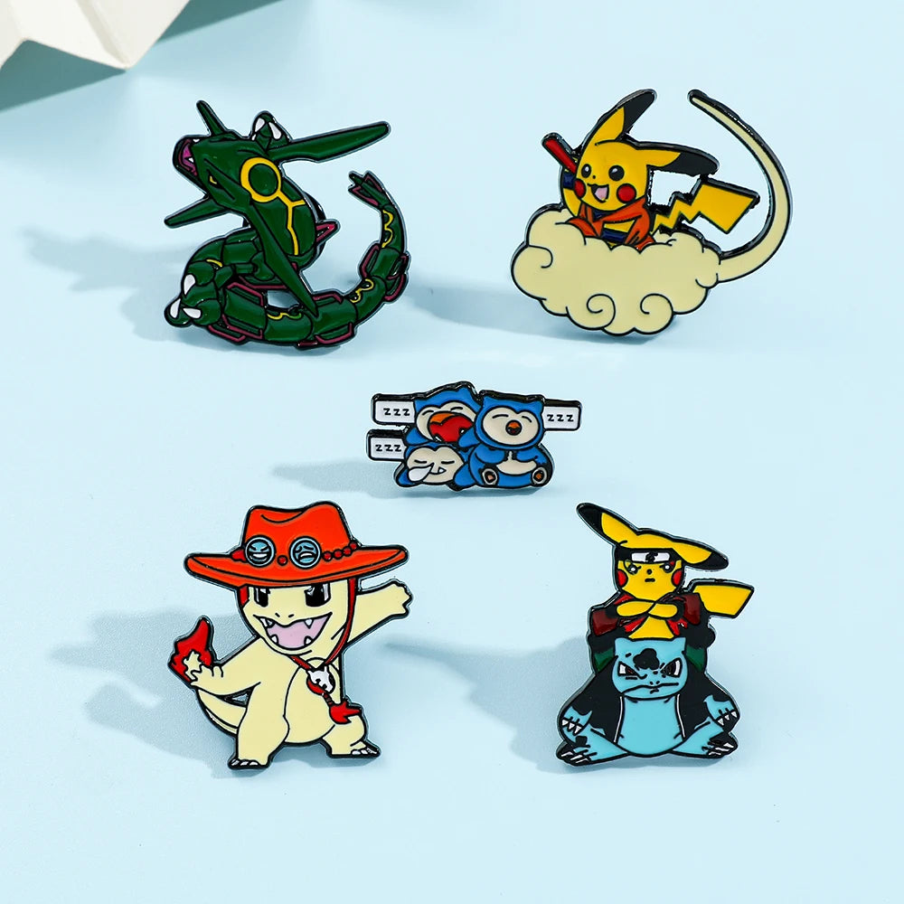 Pokemon Anime Enamel Lapel Pin - Japanese Cartoon Collectible Badge Cute Design Ideal Gift for Children Backpack Hat Collar Broo