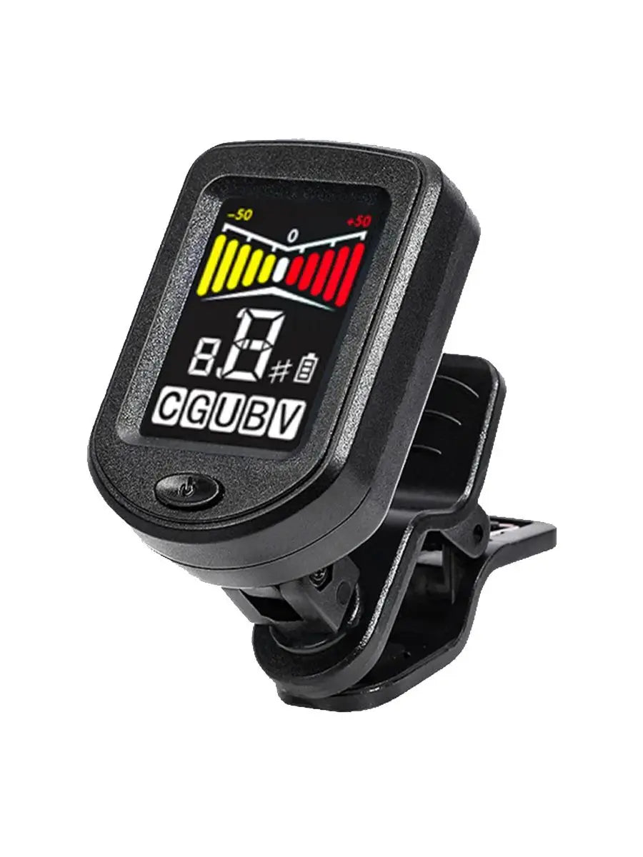 Electronic Clip-On Digital Guitar Tuner Colorful LCD Screen for Violin Bass Ukulele Chromatic Tuning Modes Bass