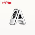 Silver 925 26 Letter A-Z Alphabet Charm Fine Beads Fit Original Charms Silver Bracelet DIY Fine Jewelry for Women Gifts Making