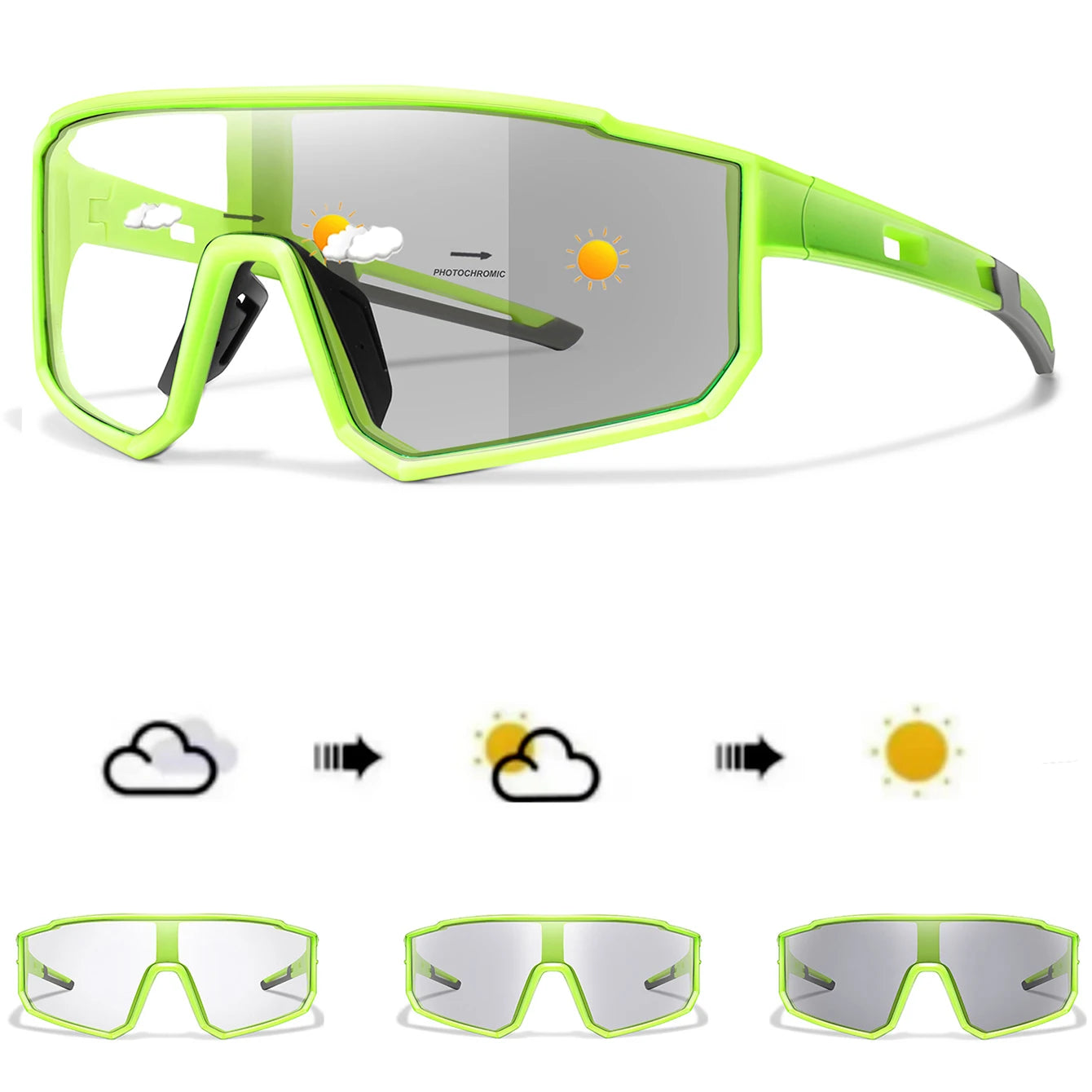 New Style Brand Photochromic Eyewear Men Women Bicycle MTB Bike Running Fishing Cycling Glasses Comfortable Windproof Goggles