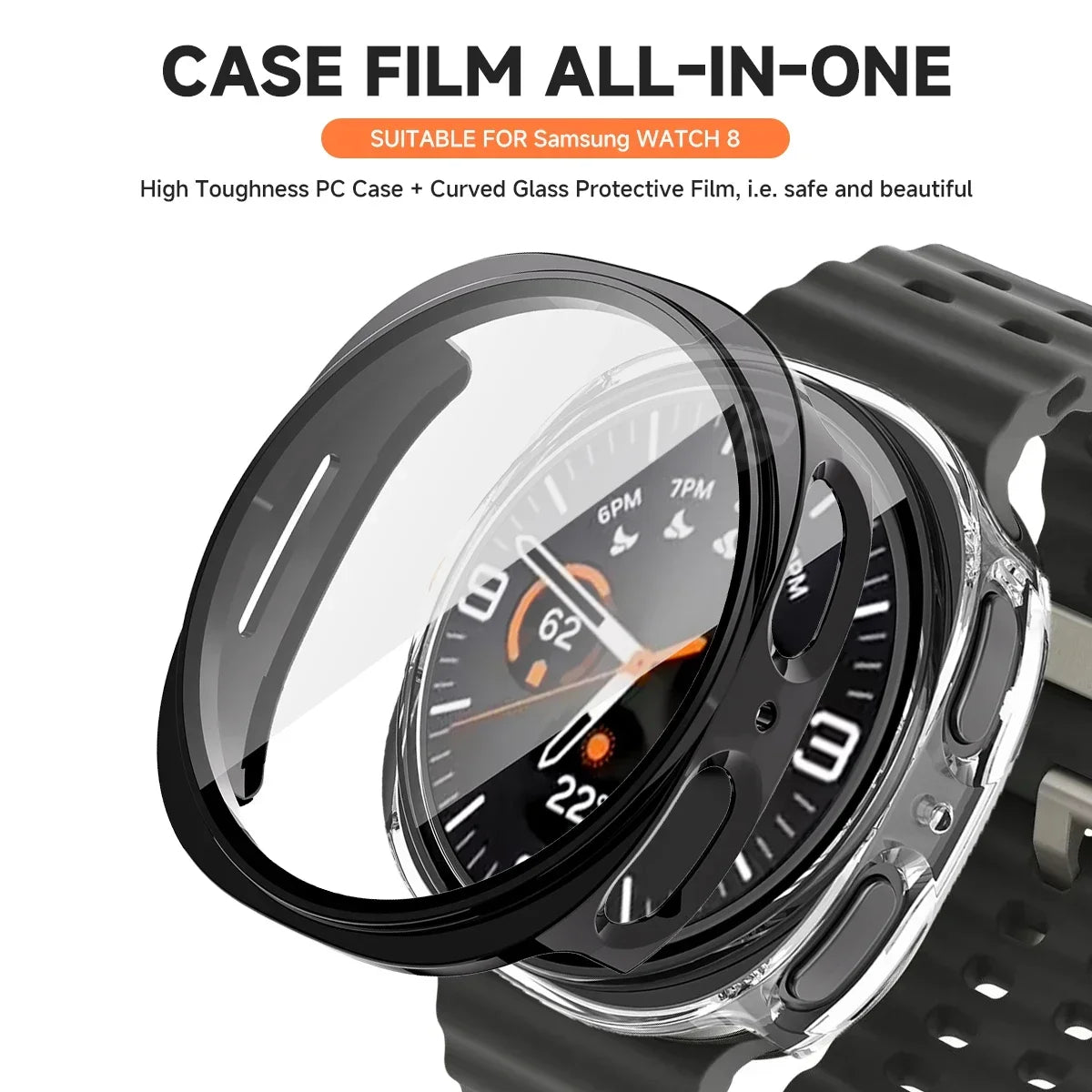 Glass+case For Samsung Galaxy watch 8 40mm 44mm scratch-resistant full-coverage screen protector For Samsung Galaxy watch8 Cover