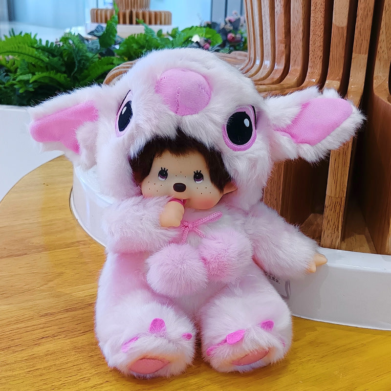 2023 New 20cm Kawaii Cartoon Animation Doll MONCHICHI Children's Birthday Gift Christmas Gift Wedding Supplies Doll