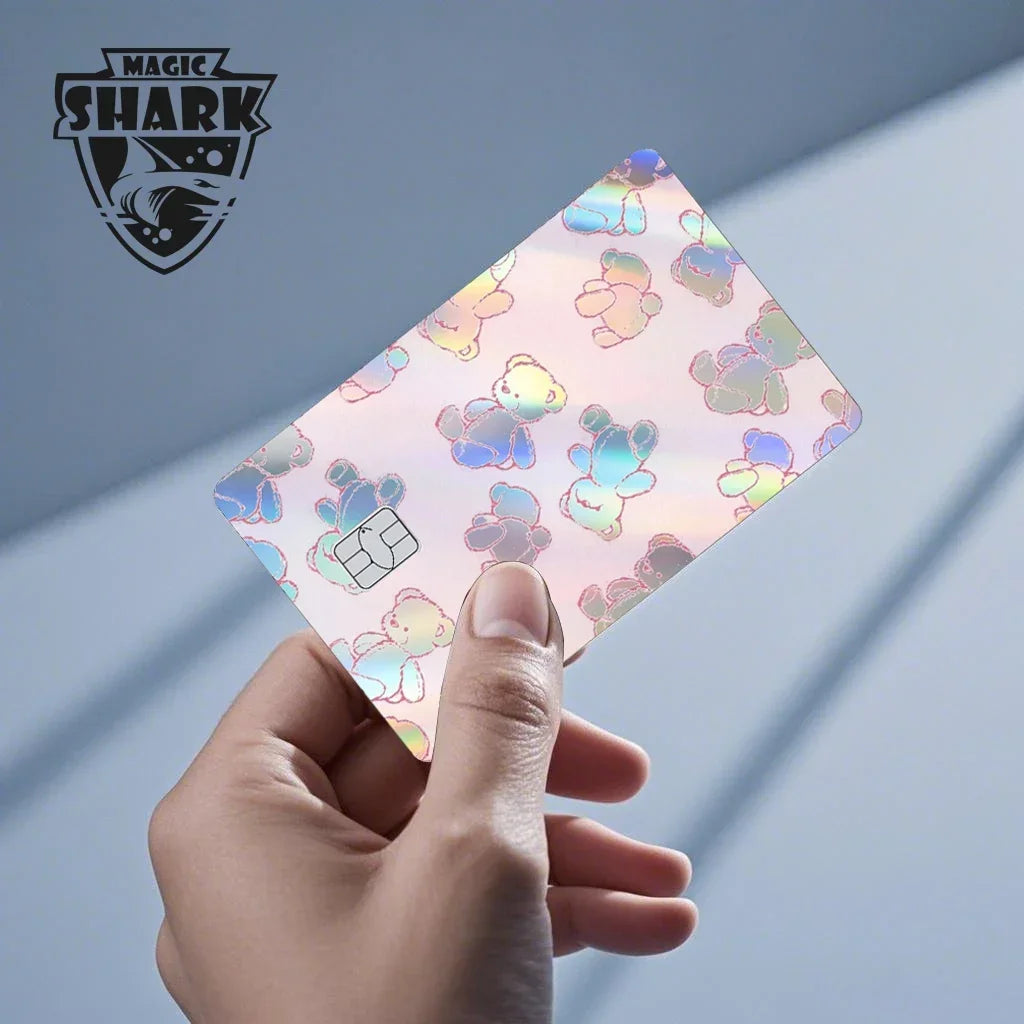 Magic Shark Skull Panda Hunter Broke Blue Eyes Dragon Laser Holographic Sticker Cover Film Skin for Credit Bank Debit Card
