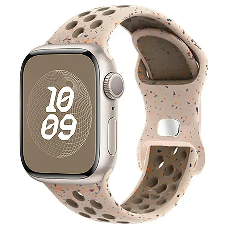 Original Sport Strap for Apple Watch Band 46mm 49mm 45mm 44mm 38 42mm Colored Particles Rubber Band IWatch Ultra 10 9 8 7 6 5 SE