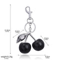 Fashion Delicious Red Cherry Keychain Summer Fruits Cherries Pendant Keyring For Women Men Jewelry Bag Key Accessories Gift
