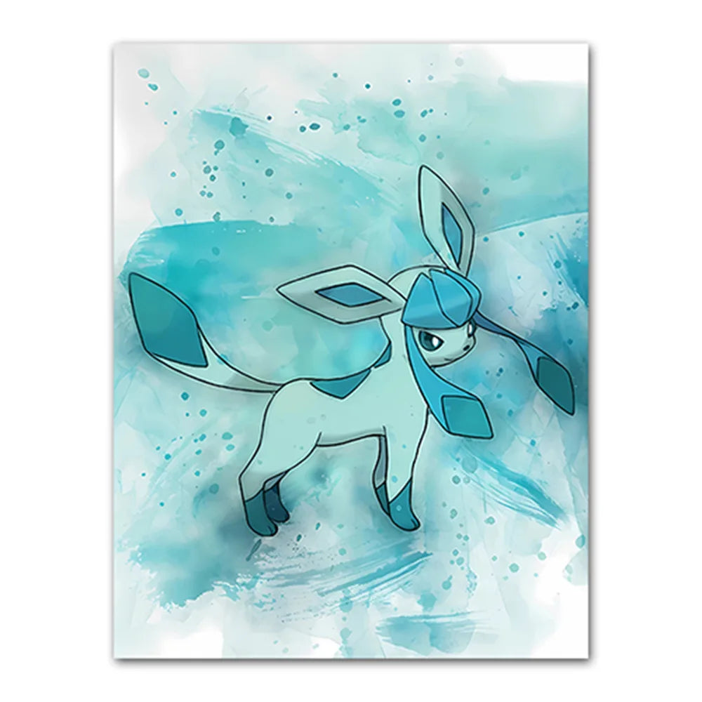 Anime Pokemon Canvas Painting Bulbasaur Charmander Squirtle Poster and Print Watercolor Wall Art Picture Home Decor Kids Gifts