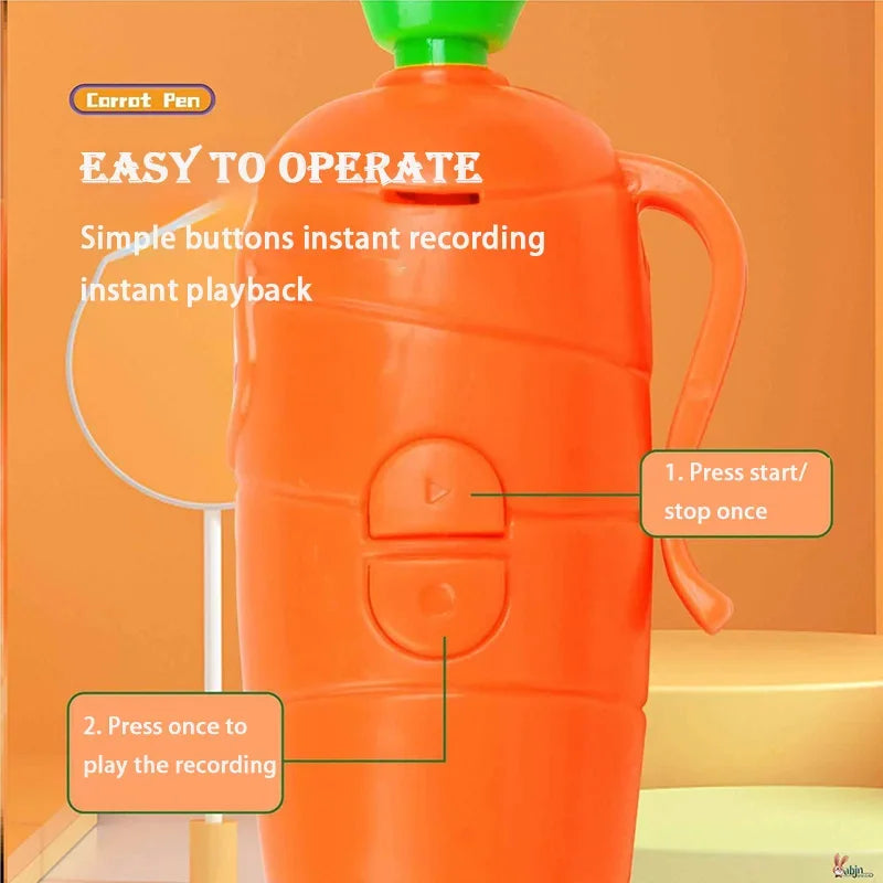 New Hot Sale Cute Carrot Voice Recorder Toy Ballpoint Pen 2 in 1 Multifunctional Writing Tool
