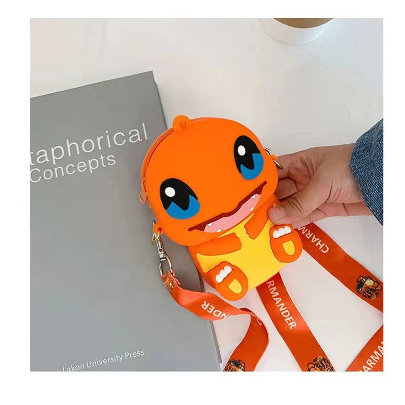 Pokemon Pikachu Lovely Fashion Bag Princess Small Storage Silicone Purse Messenger Cartoon Figures Model Toy Children's Gift Bag