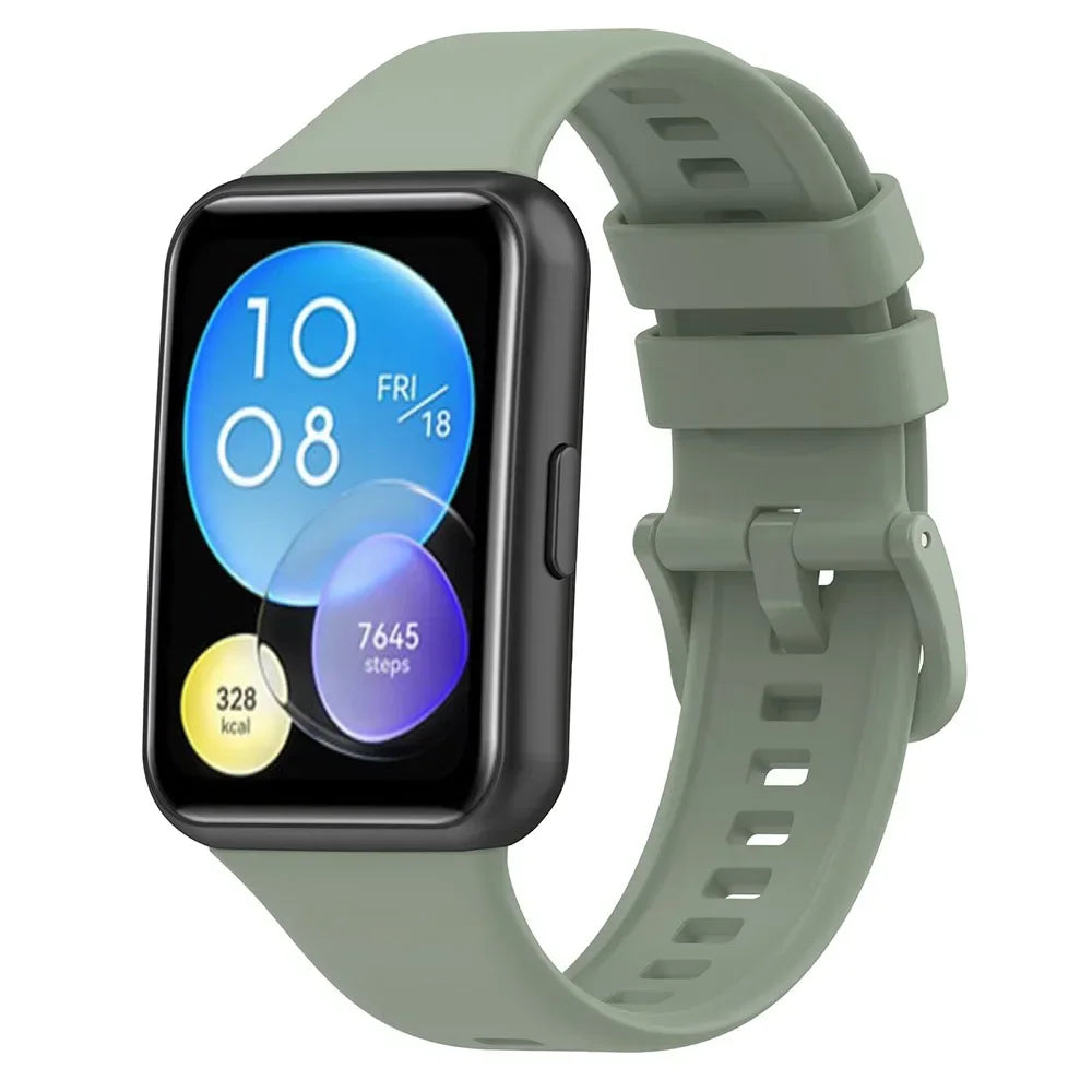 Silicone Strap For Huawei Watch Fit 2 Watch Band Bracelet Replacement Accessories + Transparent TPU Protective Case