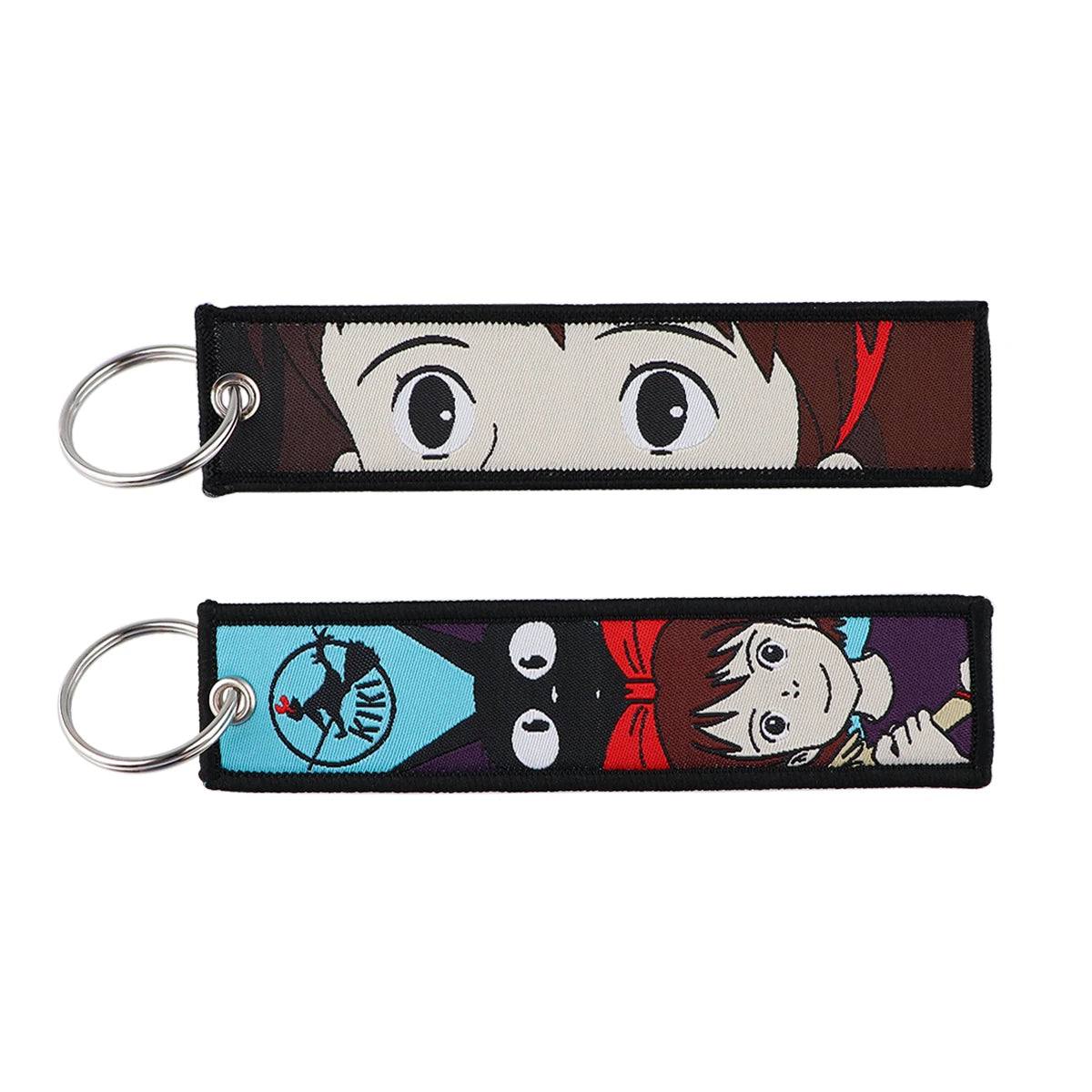 Anime Movie Embroidery Key Fobs White Dragon Key Tags Keychains for Motorcycles Cars Keyring Cosplay Accessories Fans Gifts