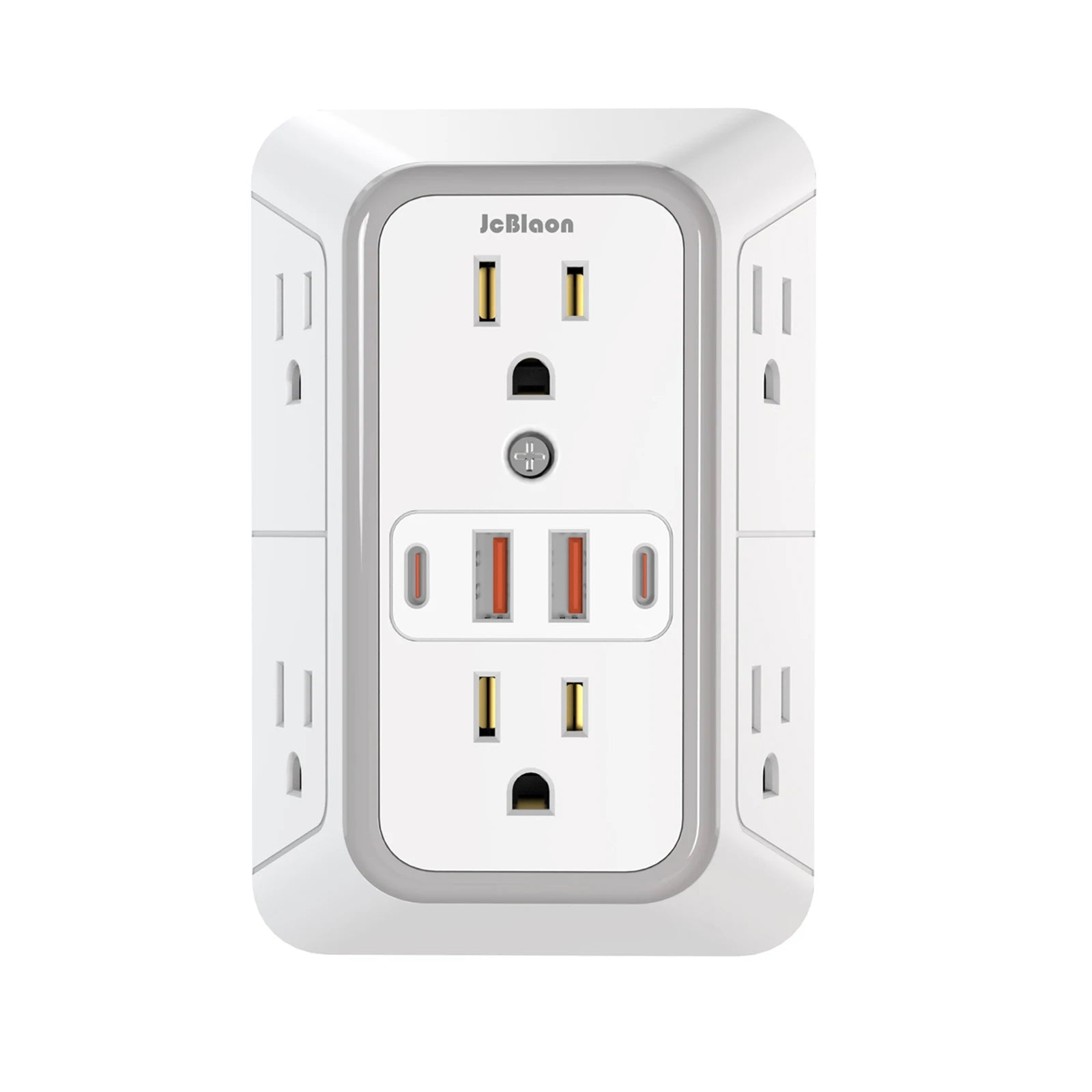 US Plug Power Strip Multitap 6 AC Outlets 2 USB 2 Type C Port Charge Electrical Socket Network Filter Fast Charging Home Office