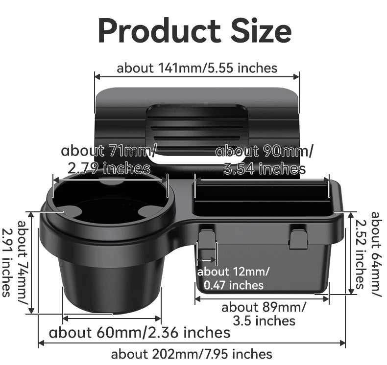 Car Cup Stand Phone Holder Mount Tray Side Door Window Storage Barrel Pocket Hanging Storage Rack with Auto Interior Accessories