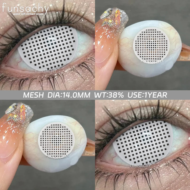 FUNSACHY 1Pair Colorful Cosplay Contact Lenses for Eyes Colored Fashion Pink Contacts Lens Green Cosmetic Pupil Yearly Red Lens