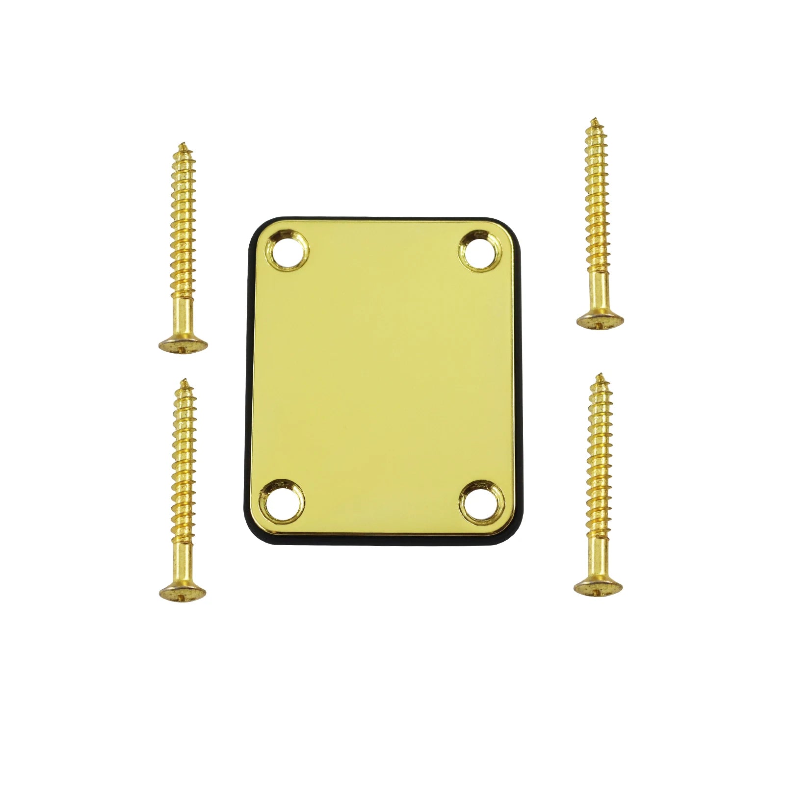 1Set  Bass Guitar Neck Plate,Electric Guitar Neck Joint Connecting Strengthen Plate with Plastic Back Plate & Mounting Screws