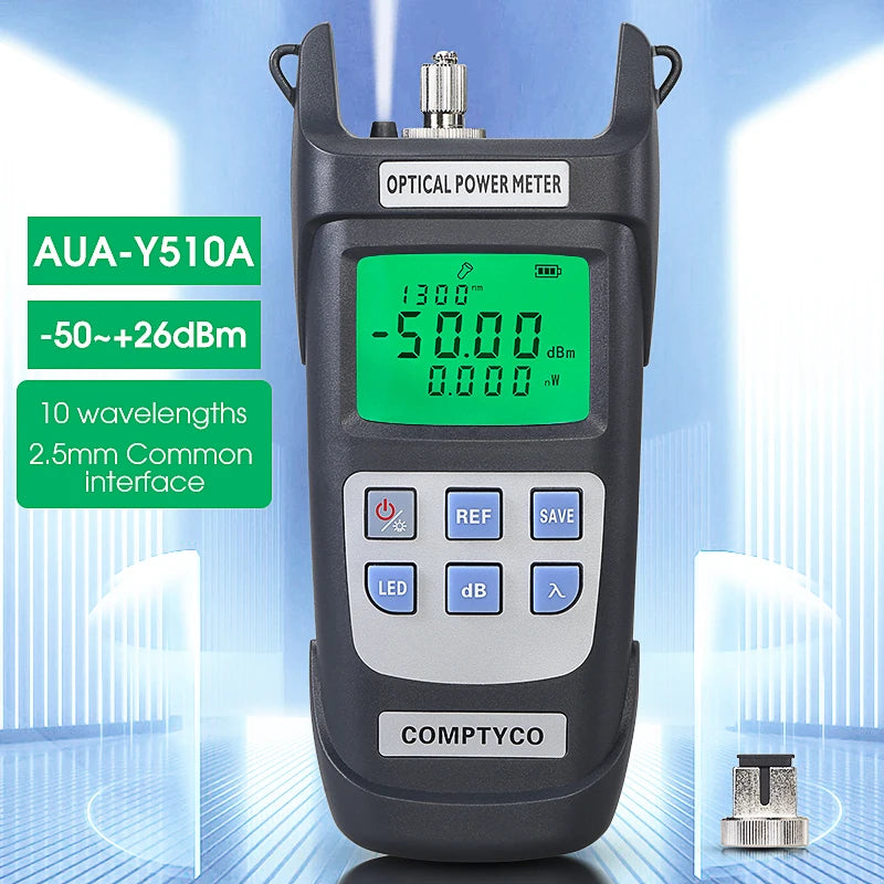 COMPTYCO AUA-Y710A/Y510A Optical Power Meter -70~+10dBm/-50~+26dBm Fiber Optic Cable Tester FTTH Tools(OPM with LED Lighting)