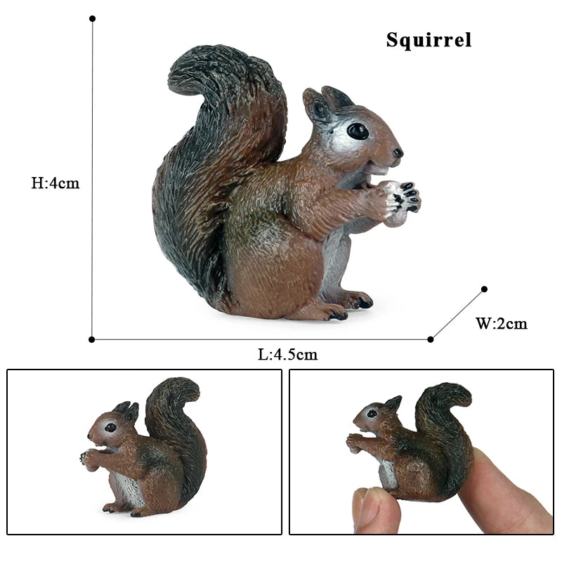 Oenux Simualtion Cute Forest Wild Animals Action Figures Owl Pangolin Manatee Rabbit Model Miniature Cake Toppers Kids Gift Toy