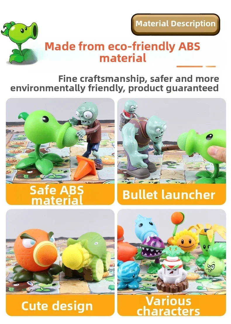 Plants Vs Zombies Cactus Peashooter Coconut Cannon A.K.E.E Character Toys 6 Style Game Figures Soft Silicone Boy Birthday Gift