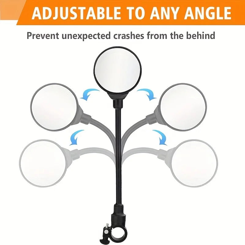 2PCS Bike Mirror Bike Handlebar Rearview Mirror Rotatable And Adjustable Wide Angle Rear View Shockproof Convex Mirror Universal