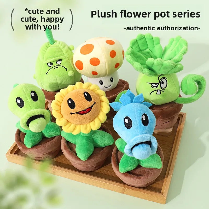 Plants Vs Zombies 2 Sunflower Pea Shooter Potted Plants Plush Doll Toy Pillow Toy Game Figures Soft Pillow Teens Birthday Gifts