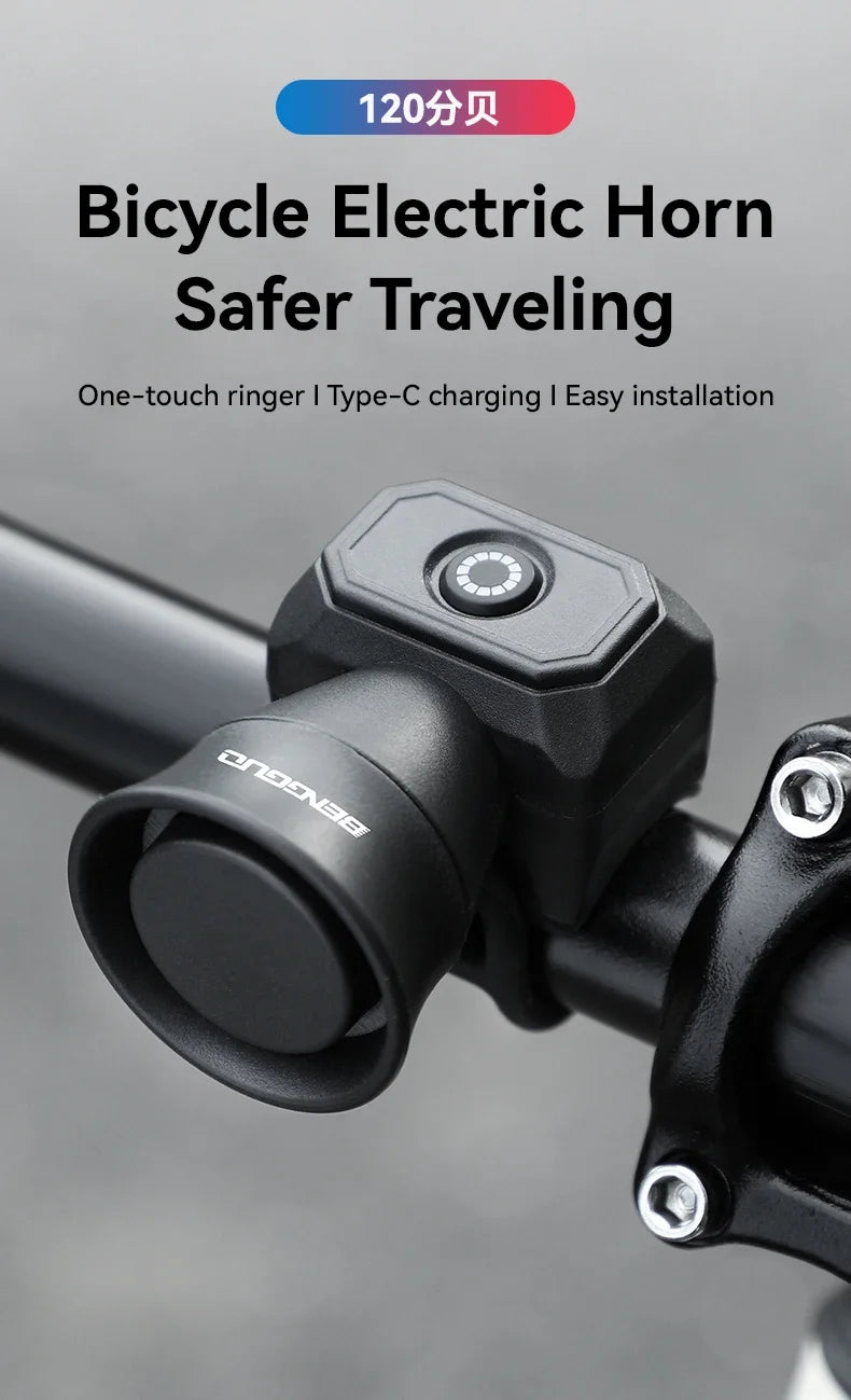 IP4X Waterproof Bicycle Mountain Bike Horn 120 db Battery/Charging Bike Bell Children's Scooter Baby Stroller Balance Car Horn