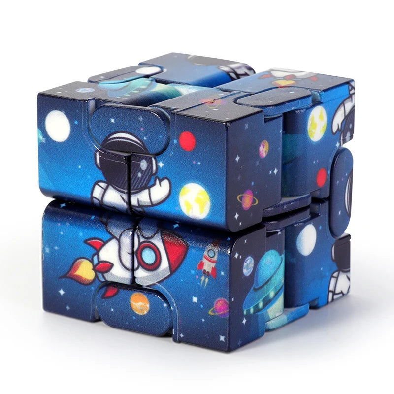 Colorful Infinite Versatile Christmas Fidget Cube Colorful Starry Sky Cube and Fidget Handle Toy Set