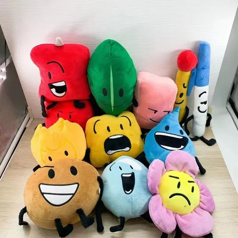 New Arrival BFDI Battle For Dream Island Plush Toy 70 Stuffed Doll Soft Animal X Number Blintz Block Marker Stapler French Fries