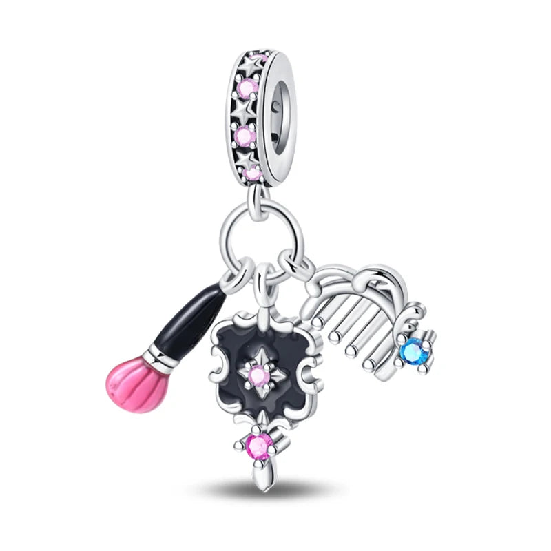 925 Sterling Silver Tailor Sewing Machine Telephone Alarm Clock Charms Pendants Fit 925 Original Bracelets DIY Jewelry