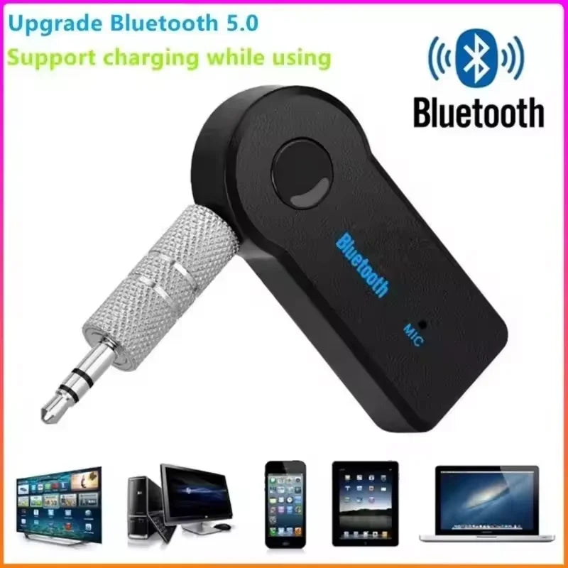 Bluetooth 5.0 Wireless Audio Receiver 3.5mm AUX Car Adapter, Mobile Phone Hands-Free Stereo Music Converter Wireless Car Adapter