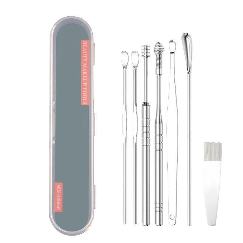 6/7/8Pcs Set Ear Wax Pickers Cleaning Stainless Steel Earpick Wax Remover Curette Ear Pick Cleaner Ear Cleaner Spoon Care Ear
