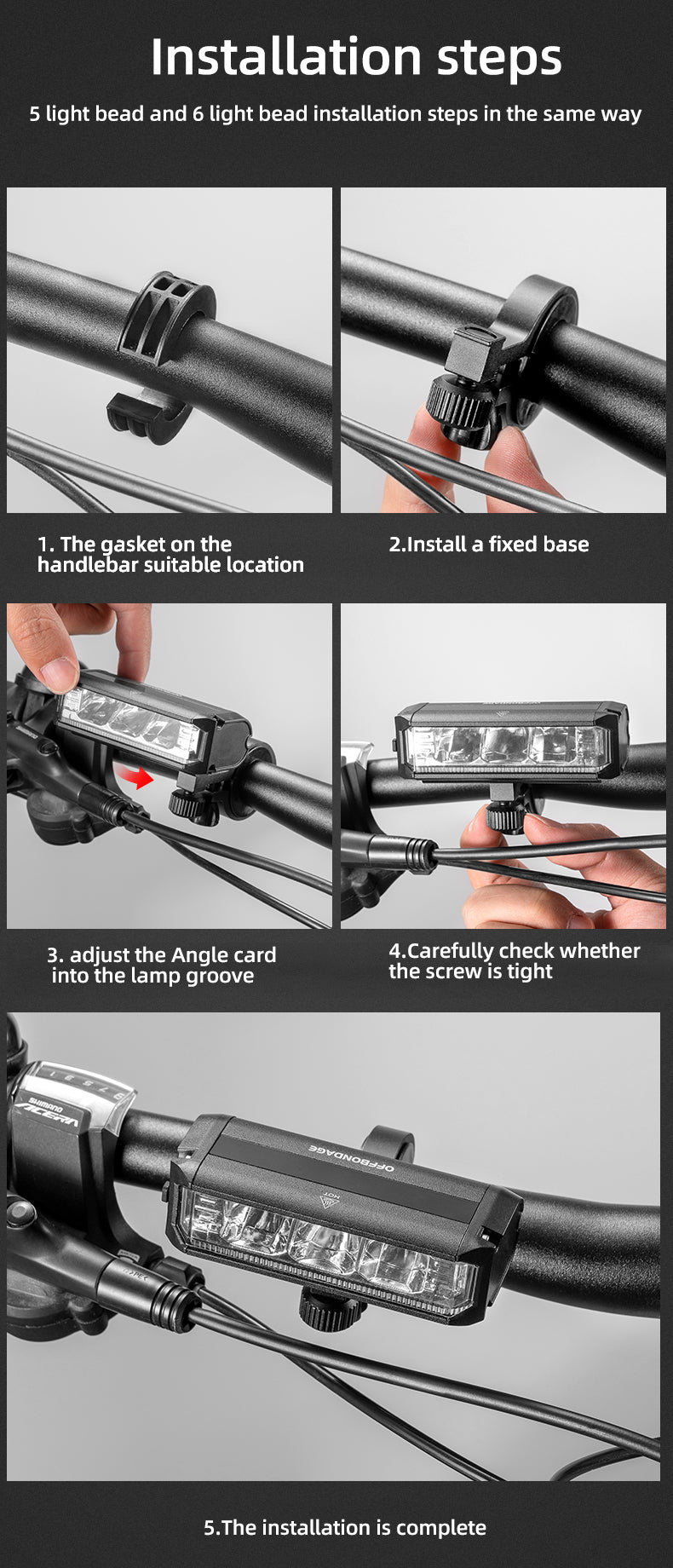 OFFBONDAGE Bicycle Light Front  Bike Light Waterproof Flashlight USB Charging MTB Road Cycling Lamp Accessories