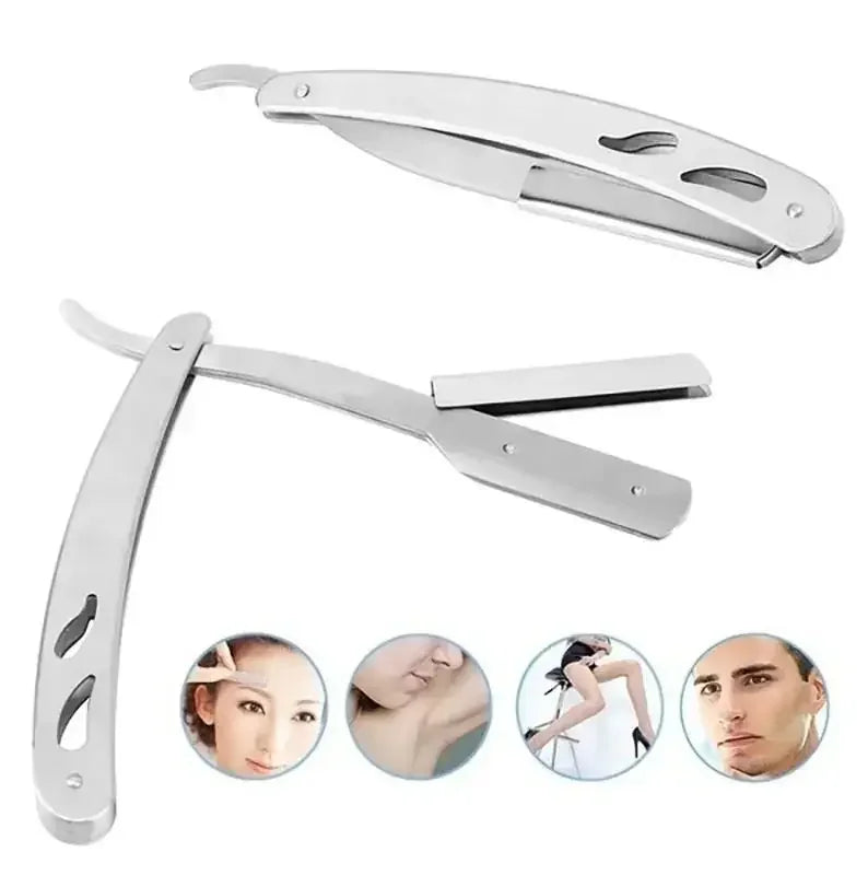 Edge Stainless Steel Shaver Barber Razor Men Professional Manual Shaver StraightFolding Shaving Shave With Blade
