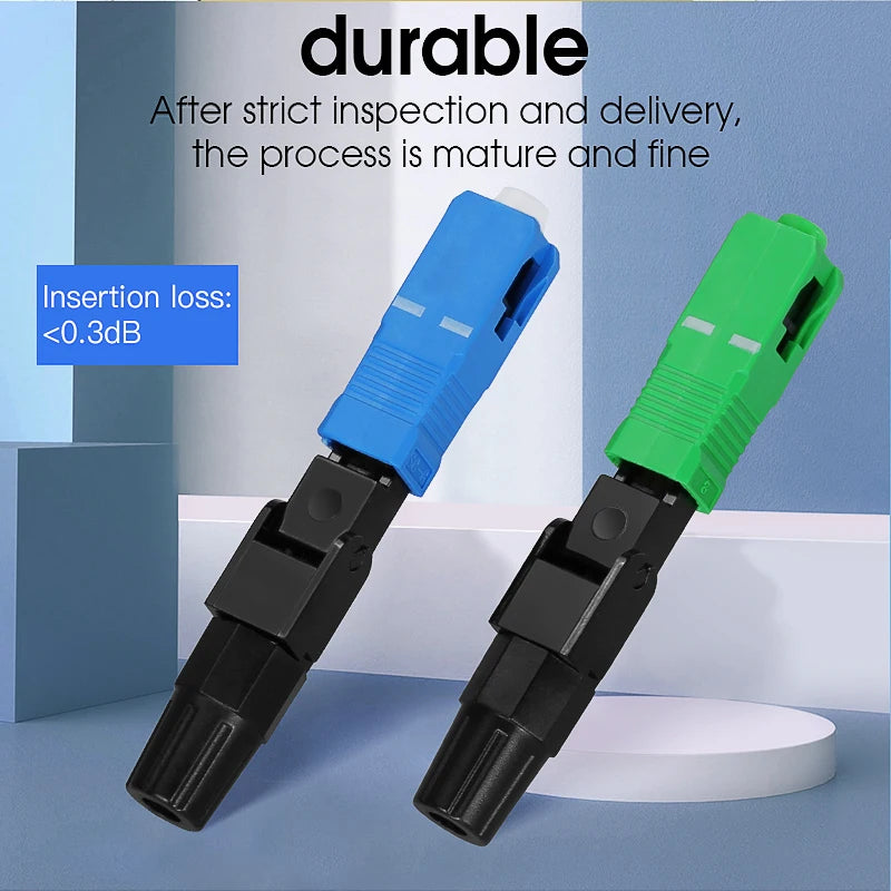 FTTH Optical Fiber Quick Connector Single Mode SCUPC/APC Leather Fiber Optic Cable Cold Splicing Fast Connector Assembly Tools