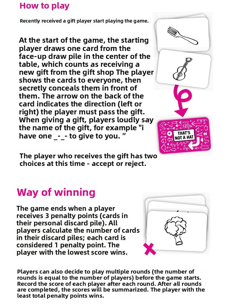 That’s Not A Hat Party Game Set Memory Tabletop Game 3-8 Players Cards for Family Gatherings Interactive Fun Gift