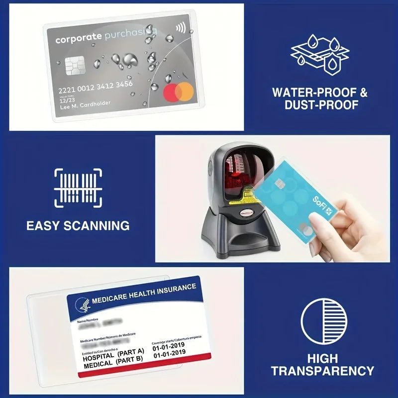 12PCS PVC Waterproof Transparent Card Holder Plastic Card id Holders Case To Protect Credit Cards Card Protector Cardholder Bags