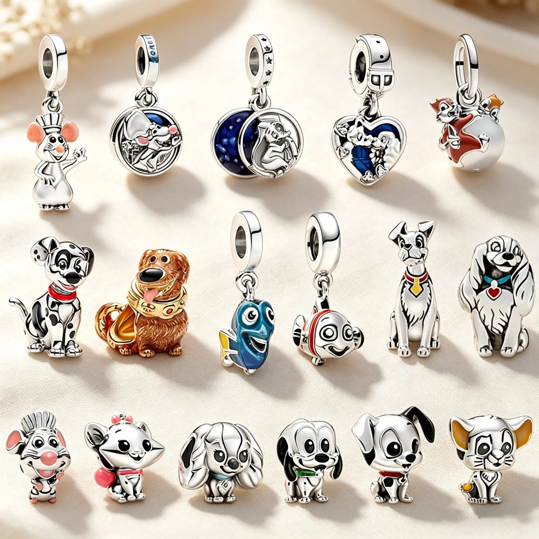 Disney Ratatouille Finding Nemo Dumbo Charm Beads Pendant fit Original Bracelet Necklace Beads for Diy Jewelry Gift