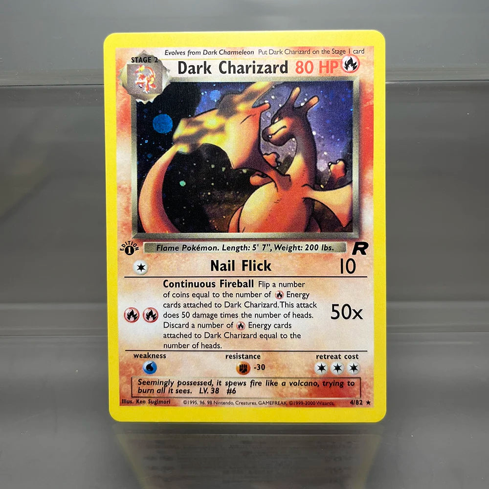Charizard PTCG Single Collection Card 1st Edition 1996 Vmax Ex Rare Rainbow Card PKM Proxy Cards Toys Gifts