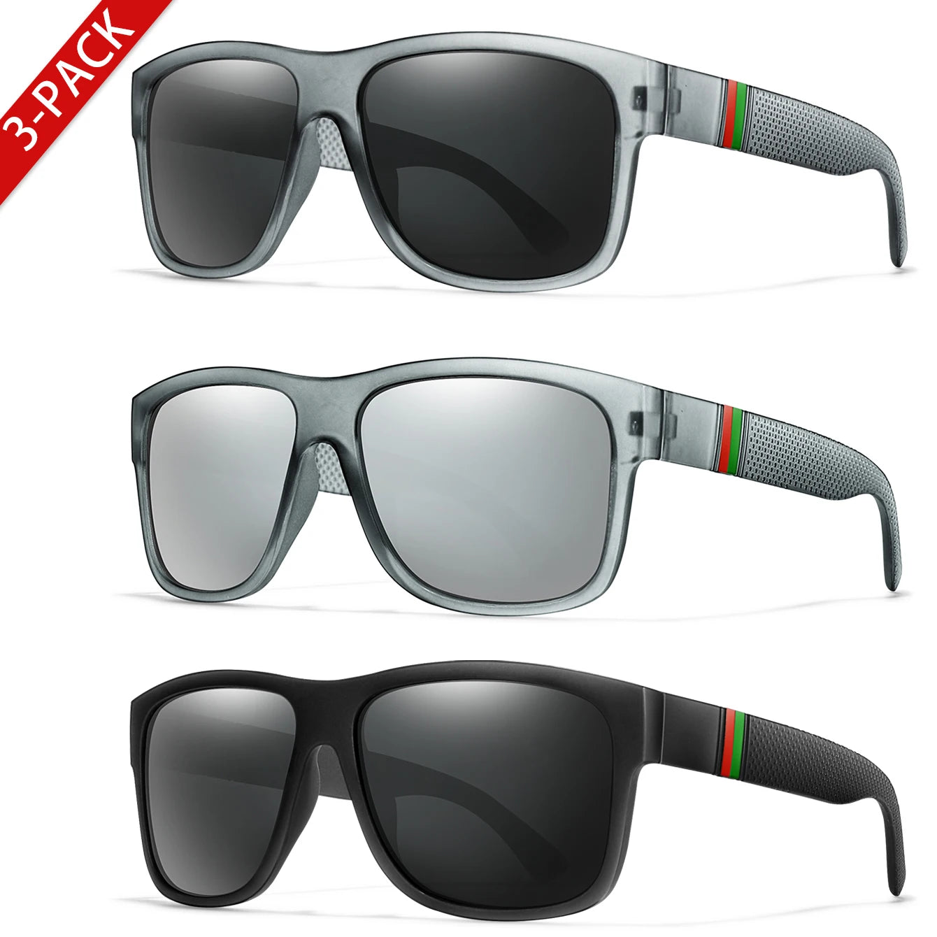 Classic Brand Men Square Polarized Fishing Sunglasses Outdoor Driving Cycling Running Goggles Vintage Large Frame UV400