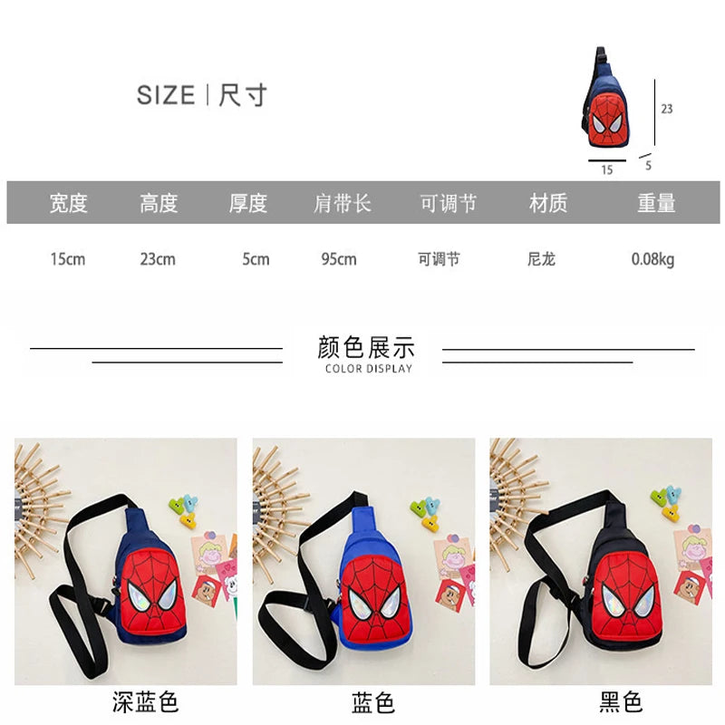Marvel New Children's Shoulder Backpack Spiderman Pattern Large Capacity Bag Casual Student Boys Girls Bag