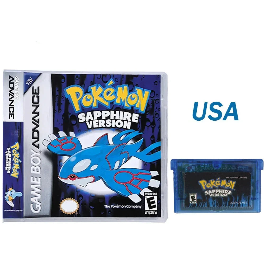 2025 New Pok é mon Series Jade Red Leafgreen Ruby Sapphire 5th Edition GBA Game Box, 32-bit Video Game Cartridge, No Manual