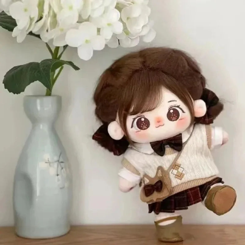 20cm Miaomiao Cotton Doll Stock Interchangeable Baby Clothes Plush Doll Dress Up Cospslay Anime Figure Children Girl Toys