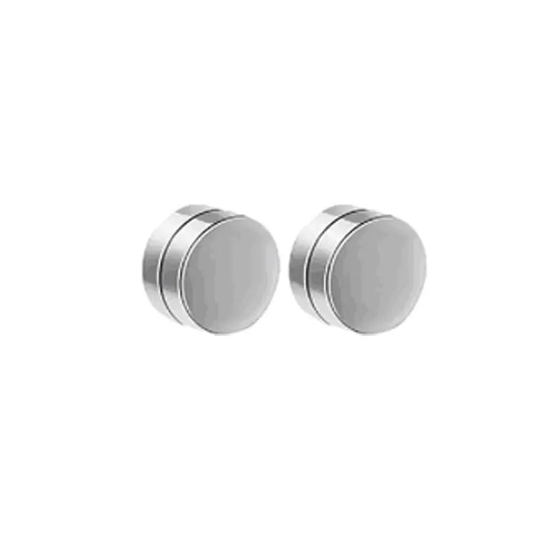 1-10 pairs of men's fashionable ear hole free magnet zircon stainless steel false earring set