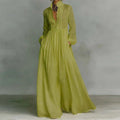 Elegant Stand Collar Long Sleeve Party Dress, Women 2026 New Spring Solid Casual Dresses, Single Breasted Ladies Pocket Dresses