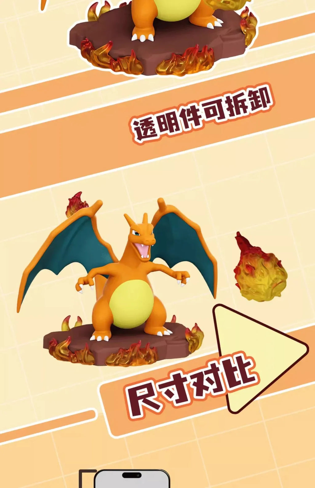 10cm Pokemon Figure Set, Charizard Blastoise Venasaur Arcanine Lapras, PVC Action Model Statue for Collection Display Gift