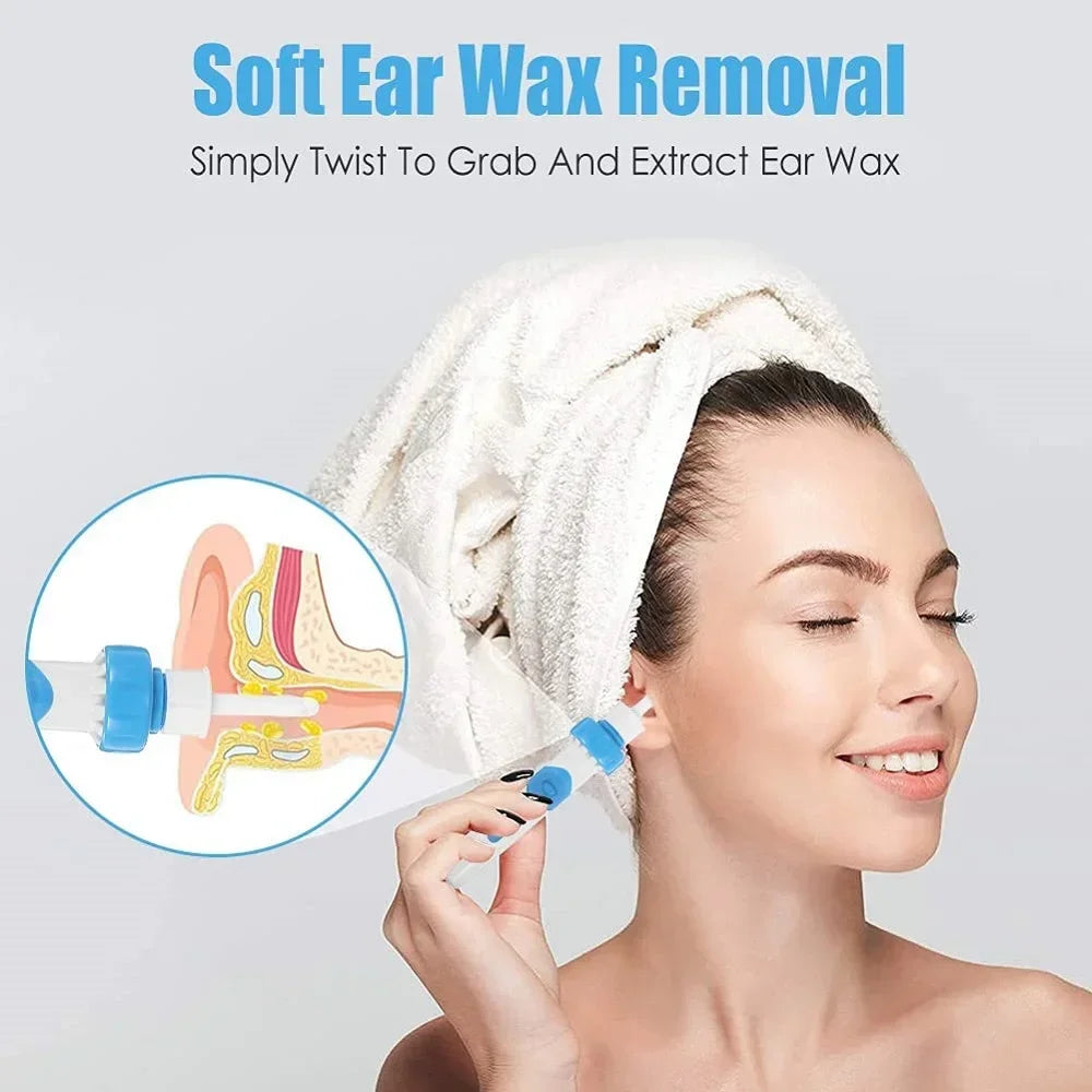 1 Set Electric Ear Wax Remover, Automatic Vacuum Ear Cleaner Tool Set, Safe & Gentle Earwax Removal Kit for Adults & Kids
